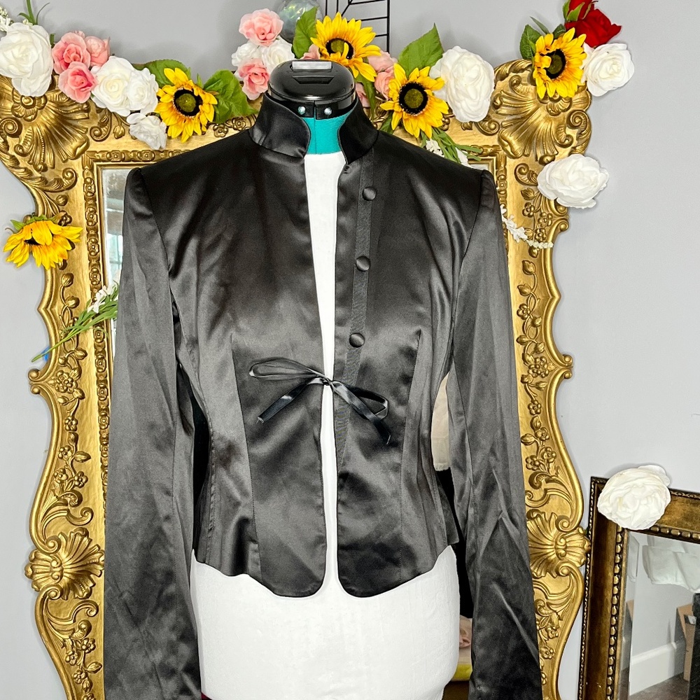 Citrine Collection Black Jacket with Lace Cuffs
